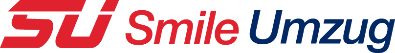 Smile Umzug Logo mit stilisierter roter SU und blauem und rotem Text auf transparentem Hintergrund.